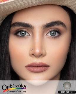 لنز رنگی سالیانه برند اپتی کالر مدل ریتا گرین rita green